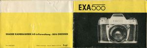 Ihagee Exa 500 instruction manual