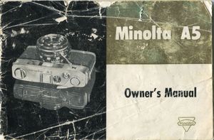 Minolta A5 instruction manual